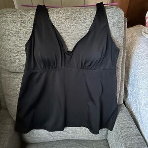 Swimsuits For All Black V-Neck Tankini Top